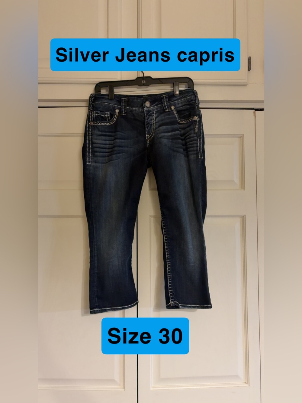 Silver Jeans Capris Size 30 Suki Flap Capri W30